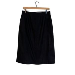Carriage Court Womens Vintage Black Wool Blend Midi Modest Skirt Size 16